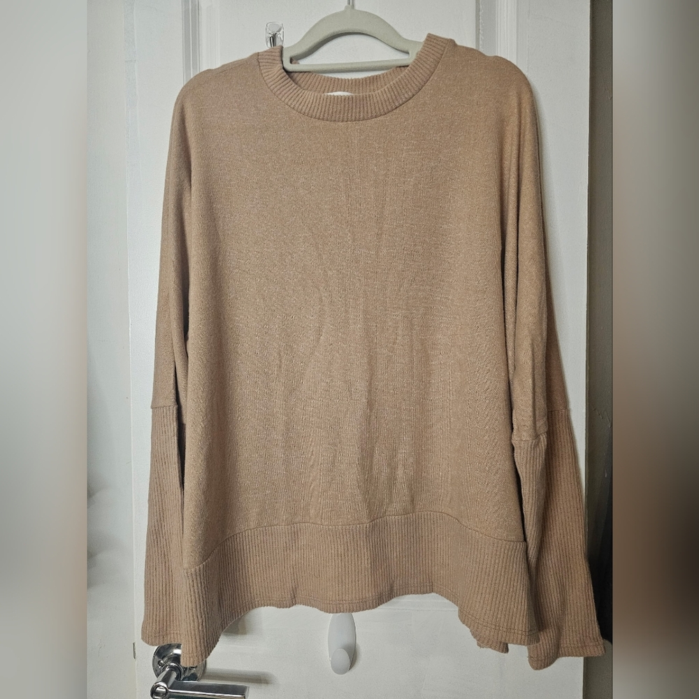NWOT Cherish Very Soft Tan Knit Sweater